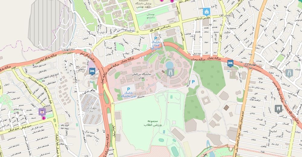 نقشه نمایشگاه بین المللی تهران
